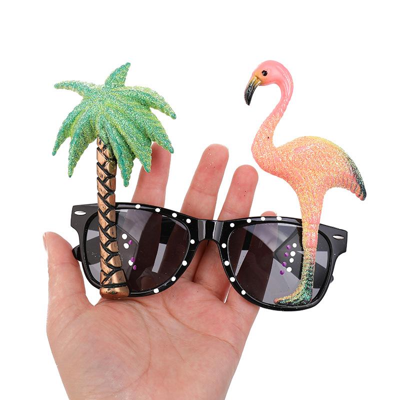 Hawaiian Party Sunglasses Summer Luau Tropical Beach Party Decoration Flamingo Photo Props Kids Birthday Favors Wedding Supplies