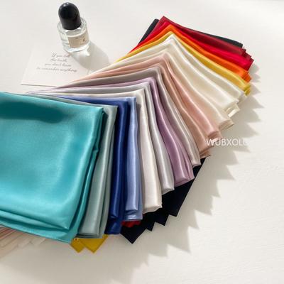 Hedvábný saténový kapesník Jednobarevný šátek na krk pro ženy Malé šály Šály Bandana Šátky na hlavu 70x70CM Čtvercová čelenka Hidžábové šátky