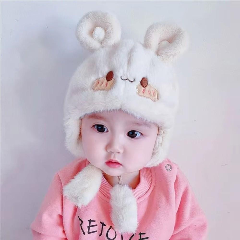 Plush Beanie Cap Thickened Ear Protection Hat Cute Winter Baby Hat  for Children