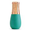Pure Copper Bedroom Bottle, Vase Design Half Green Silk Half Hammered Finish, Drinkware & Storage Purpose - Volume 1425 Ml