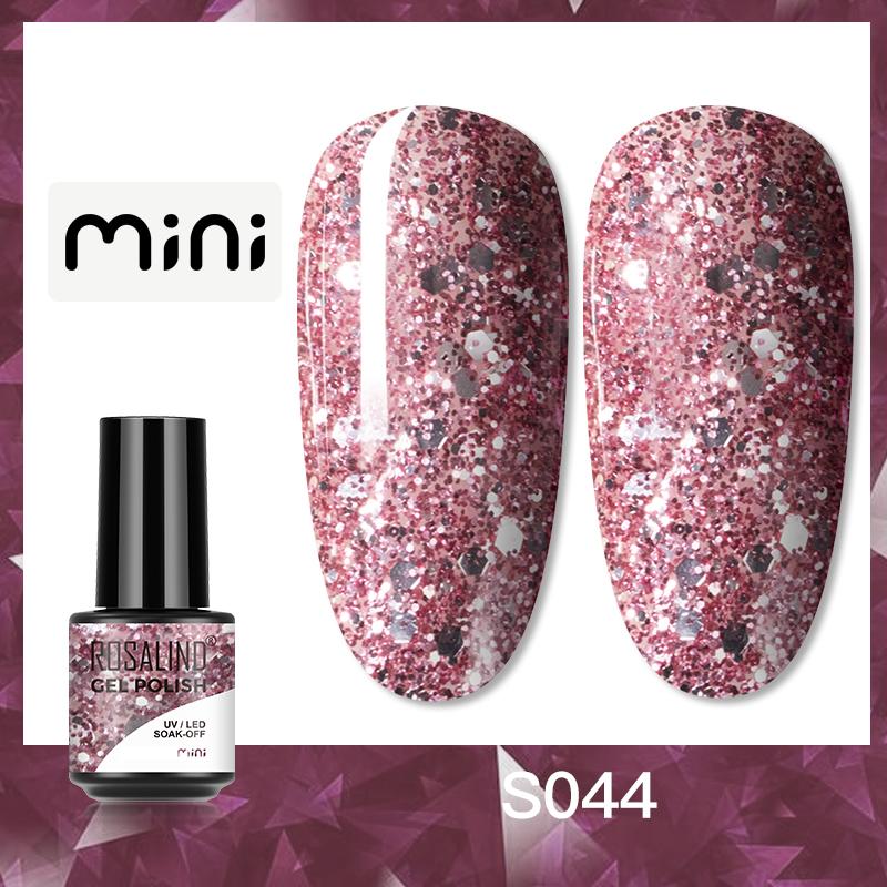 ROSALIND 150 Colors Mini Nail Gel Polish Soak Off UV Gel Nail Polish Long Lasting Base Top Gel Polish Temperature Cat Eye Glitter Nail Gel Glue