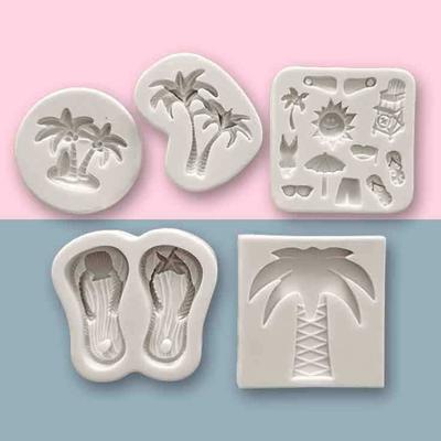 Fondant Mold Reusable BPA Free Non-stick Easy Clean Flexible Decorative Silicone Coconut Palm Tree Cake Mold for Party