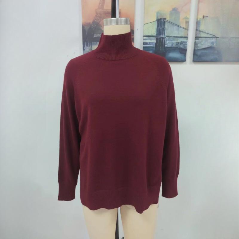 

IHUASU Осенне-зимний однотонный свитер для женщин с высоким воротом XL красный