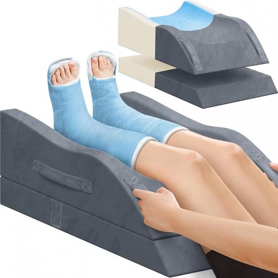 Leg Elevation Pillows, Wedge Pillow for After Surgery, Memory Foam Leg Support Adjustable, Comfort Care for Back Knee Hip Ankles Pain, Knee Pillow Single Leg серый