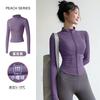 New velvet yoga clothes jacket women's spring elastic breathable long-sleeved sports fitness clothes slim yoga top