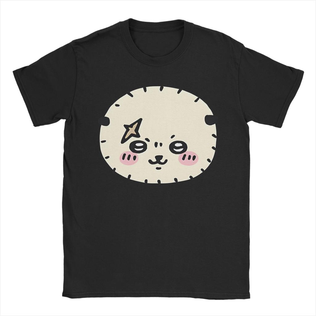 Funny Chiikawas Rakko TShirts Men Round Neck Cotton T Shirts  Short Sleeve Tees Unique Tops