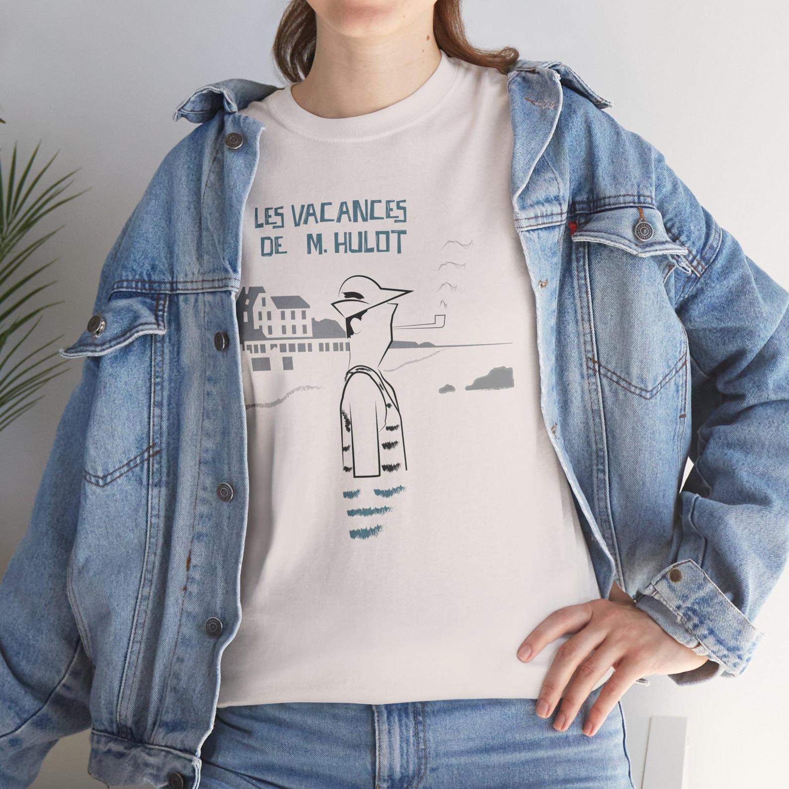 Jacques Tati T-Shirt, Les Vacances de Monsieur Hulot T-Shirt, Monsieur Hulot fans tee, Jacques Tati minimalist T-Shirt L