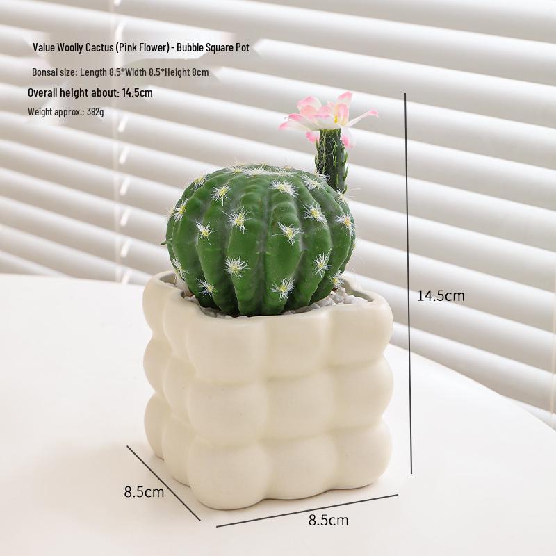 Small Indoor Potted Succulent - Artificial Green Plant Ornament for Home, Office, or Desktop Decor
