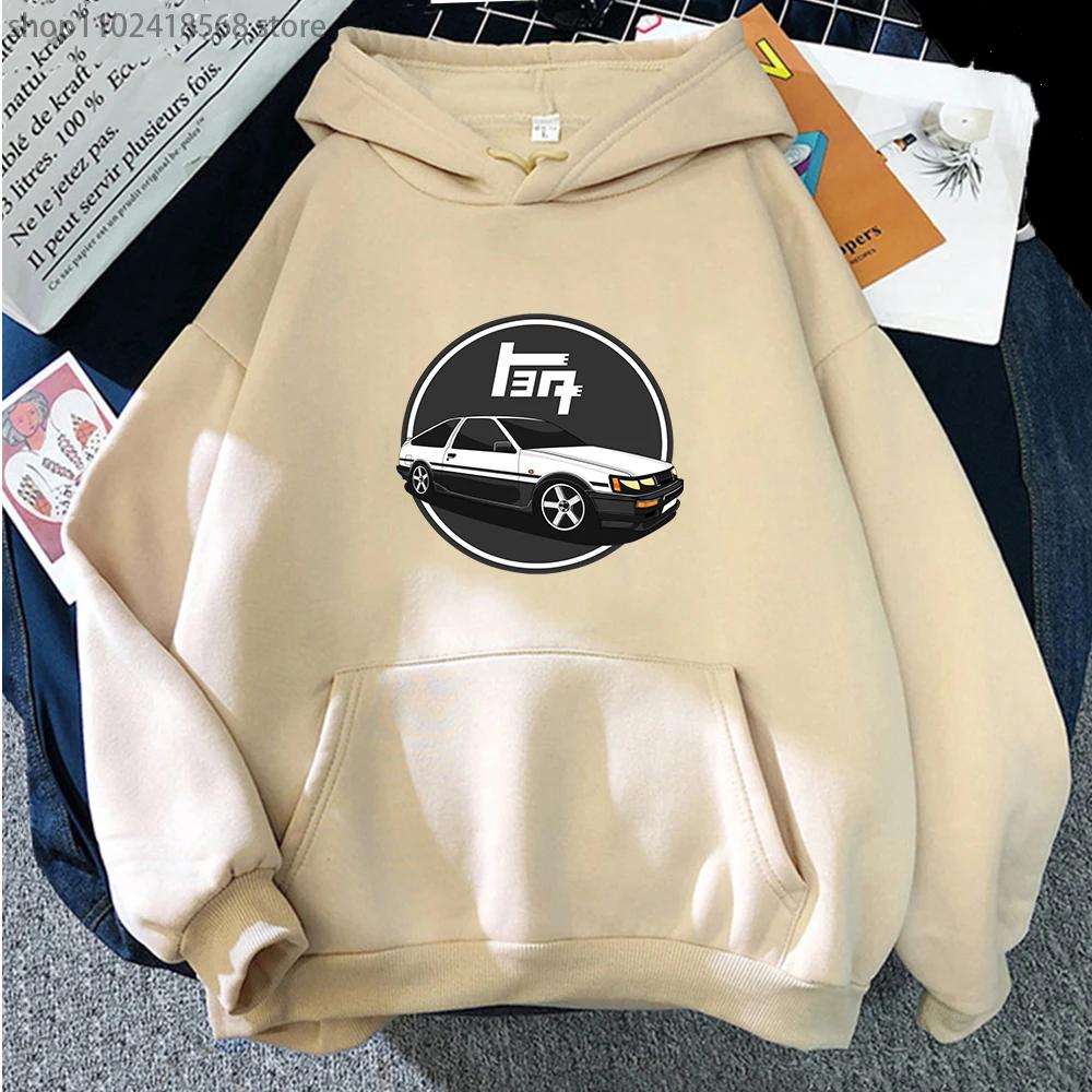Japanese Anime Initial D Hoodies Men Kawaii Winter Tops Cartoon Car Graphic Sweatshirts Funny Harajuku Manga Unisex Clothes
