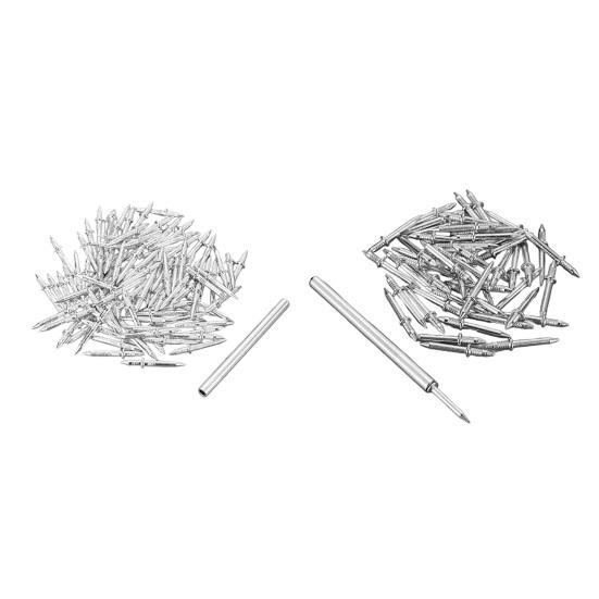100 шт. Цвяхи з подвійною головкою Легкий монтаж Двосторонні безшовні цвяхи для плінтуса зі спеціальним інструментом-втулкою