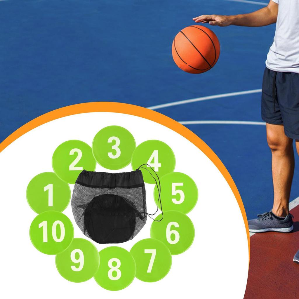 10 Pieces Numbered Floor Markers Landmark Mats Exercise Footstep Mat Silent Training Mark Pads for