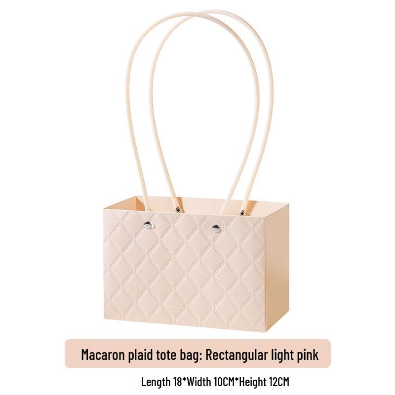 Macaron Flower Arrangement Tote - DIY Waterproof Paper Bag for Bouquets and Gift Packaging