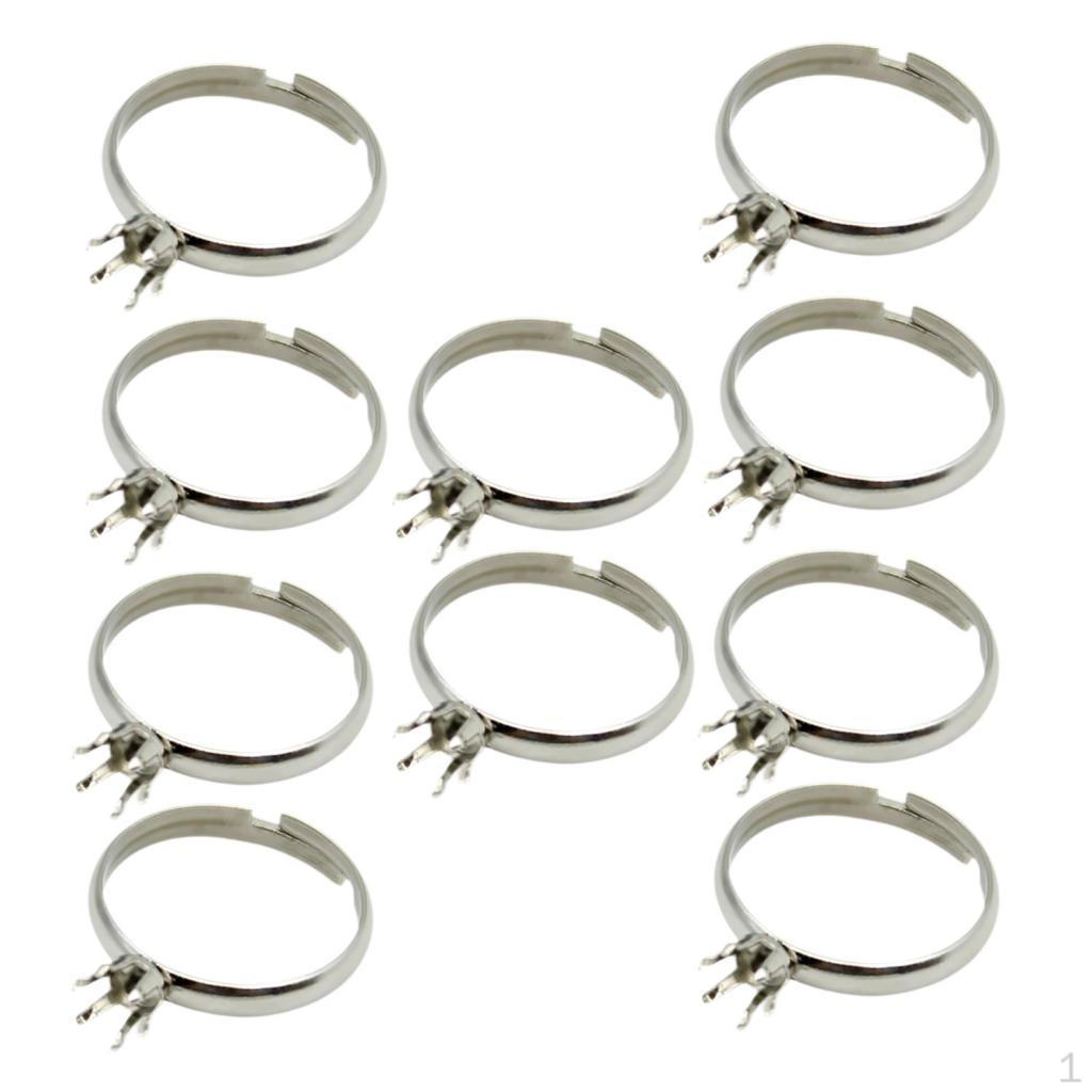 

10 шт. Заготовка для кольца-коготь DIY Изготовление ювелирных изделий Компоненты для пальцев Держатель камня 6mm