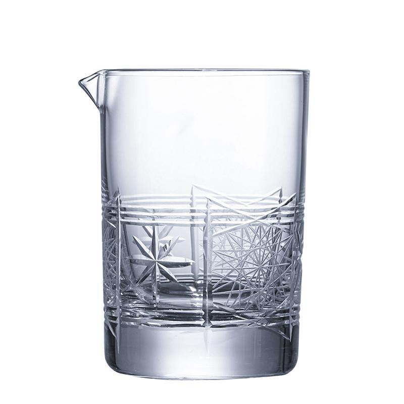 CRISON Handmade crystal glass engraved cocktail mixing cup, cocktail mixer, bar specific cocktail mixing bar tools mixologist