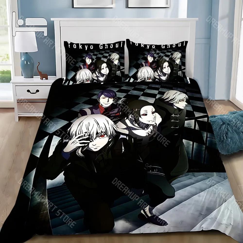 Anime Dekbed Kussensloop Beddengoed Set Volwassen Jongen Tokyo Ghoul Meisje Slaapkamer Decoratie Kinder Cadeau Enkel Dubbel Grote Maat