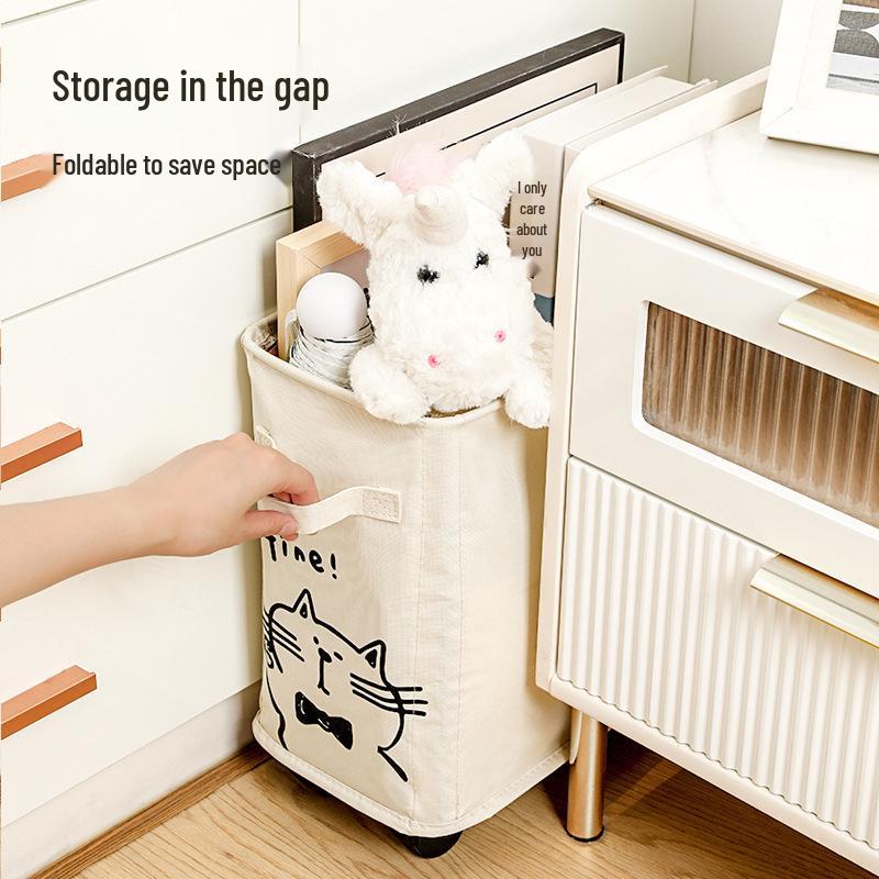 Foldable Oxford Cloth Storage Basket with Wheels