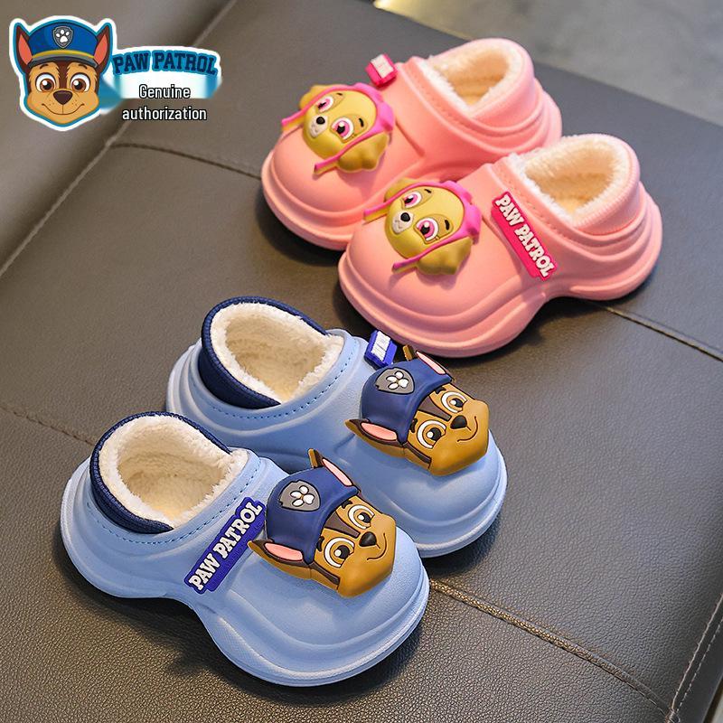 Paw Patrol Boys' Winter Non-Slip Cotton Slippers with Cartoon Design