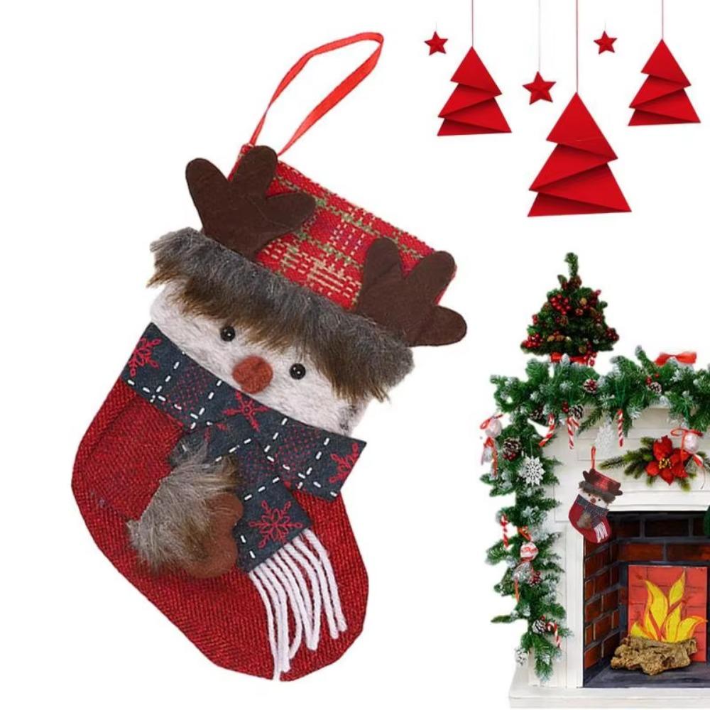 Handmade Christmas Sock Hanging Ornaments Cartoon Christmas Tree Pendant  Xmas Tree Decor