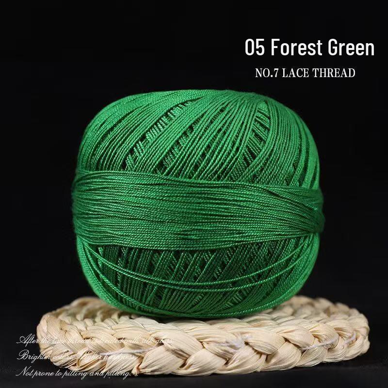 No. 7 Pure Cotton Silk Lace Yarn – Hand-Knitted, Strong Twist, Soft Half-Sleeve Crochet Yarn
