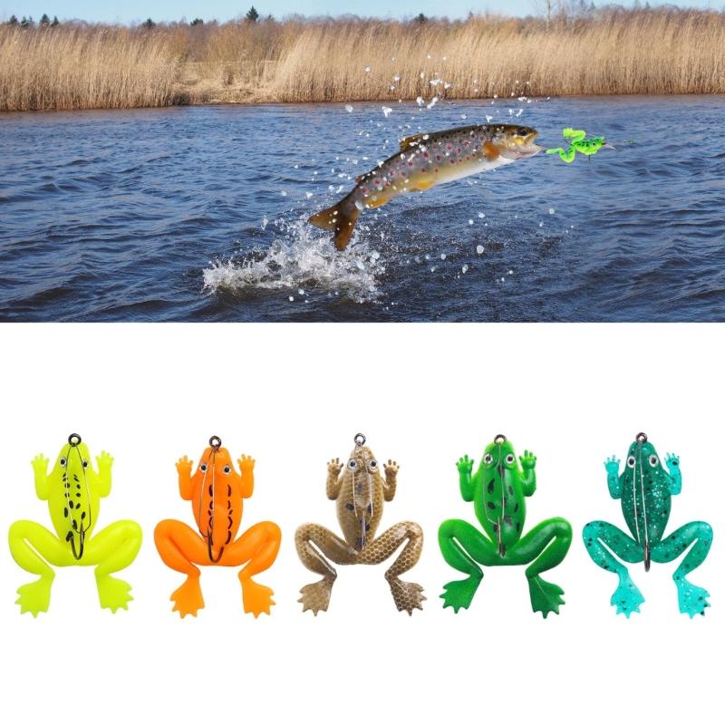Fishing Large Mouth Lures Large Feet Frogs Baits Double Propellers Legs Freshwater Saltwater Frogs Lures Swimbaits Set