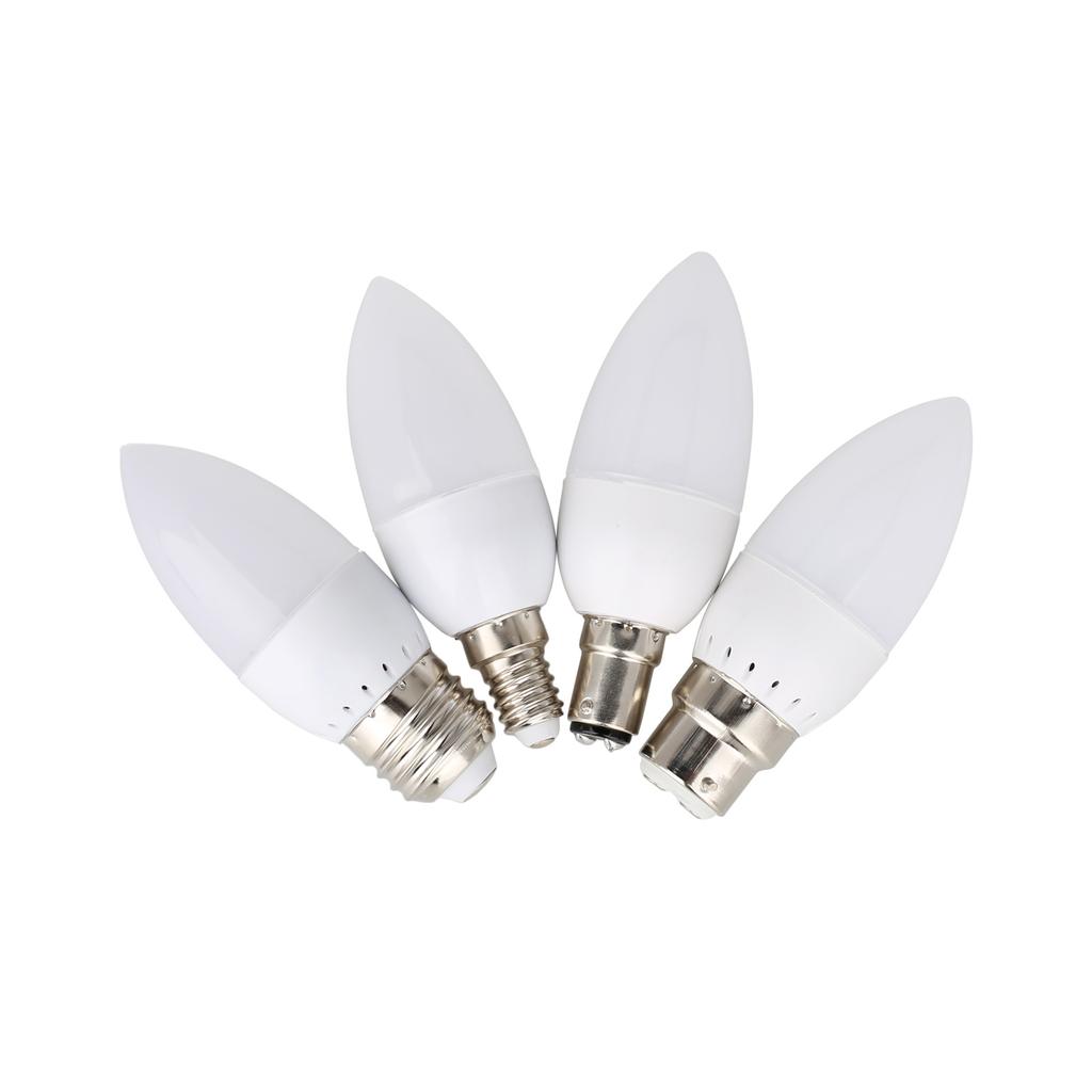 5X Led Candle Bulb E27 E12 B22 B15 E14 Kronleuchter Chandelier Plastic Light Flame Lamps Bulbs White ac220v Warm Home 3w