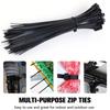 100Pcs Nylon Cable Ties Adjustable Self-locking Cord Ties Straps Fastening Loop Reusable Plastic Wire Ties For Home Office