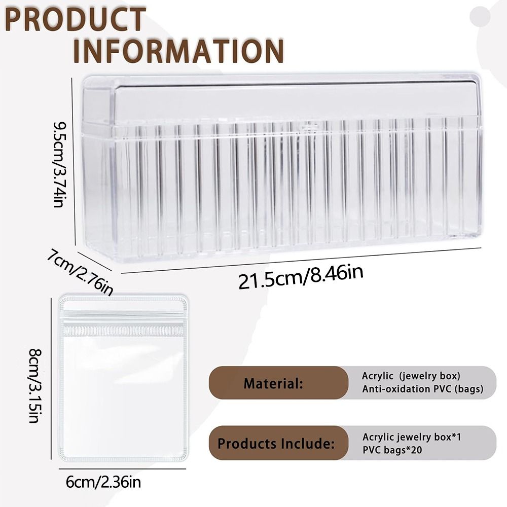 Transparent Acrylic Jewelry Box Keep Neat Jewelry Storage Case Clear Jewelry Organizer Earrings