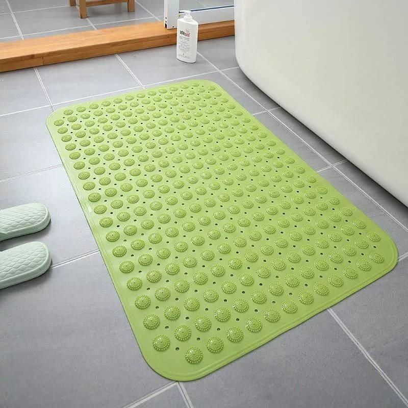 

Modern Minimalist Pvc Bathroom Anti Slip Mat With Massage Design For Safe Showering Green