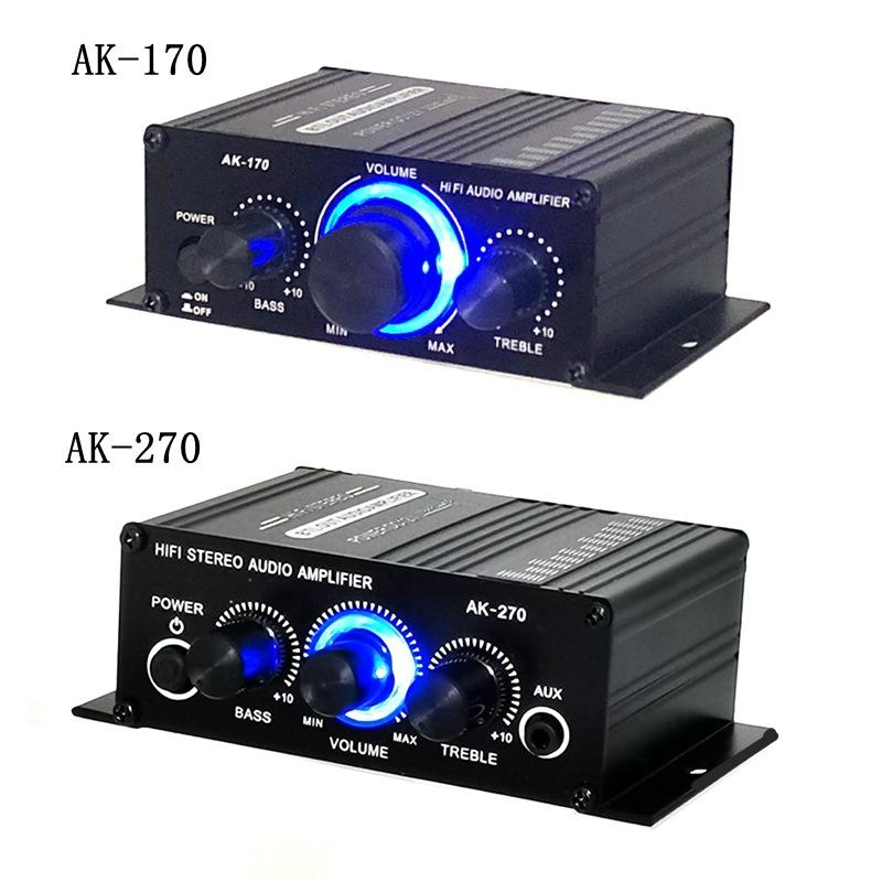 AK280/AK270/AK170 Audio Amplifiers for Car Home Bass 2.0 Channel Hifi Sound Amplifier Home Digital 12V Mini Treble Power Amplify
