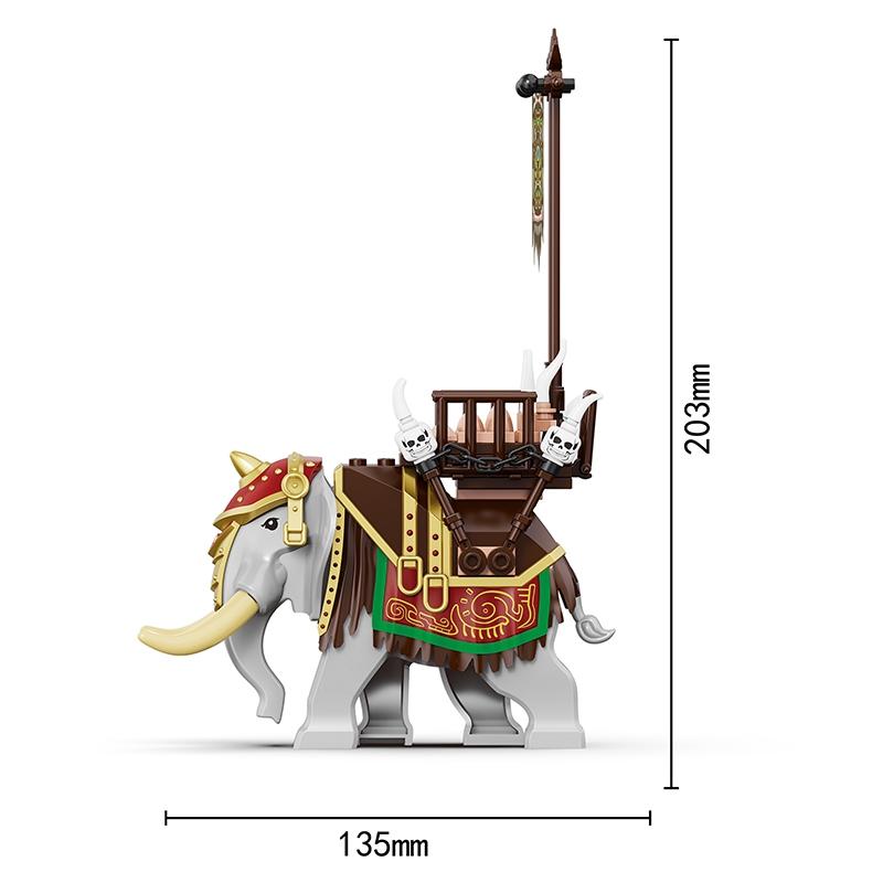 Creative Medieval Lotr Castle Knight Rome Spartacus Orc Elephant Chariot Siege Engine Model Building Blocks Bricks Toys Gift