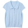 Sancai 100% Cotton Short-Sleeve Lapel Cardigan