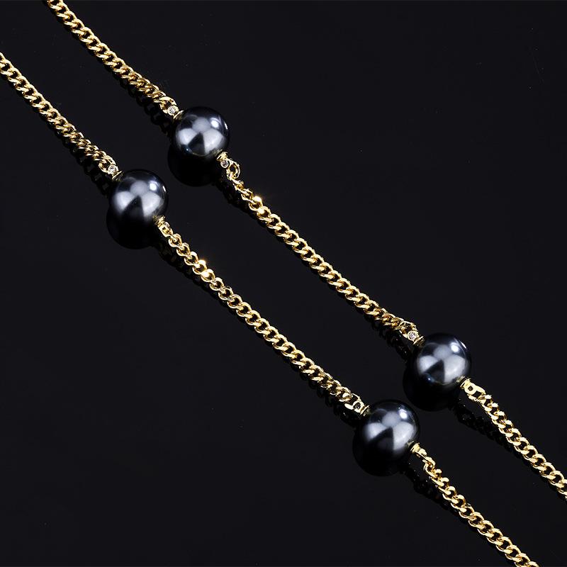 Jewelry Copper Bottom Gold Plated Pearl Necklace Women'S Pendant 14Mm