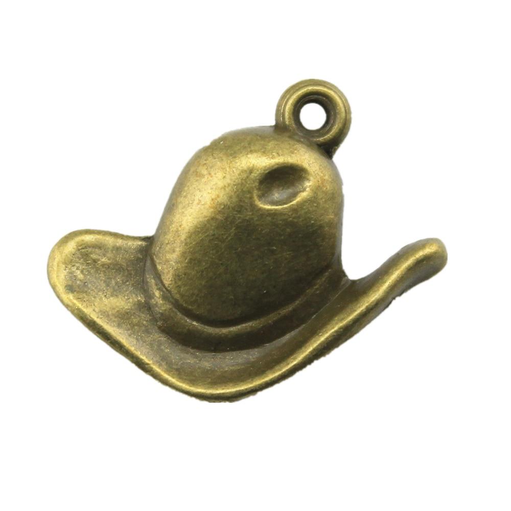 

10шт Шляпа Шармы Шармы Античная бронза Цвет Цинковый сплав 23X20mm