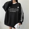 Women's 2024 Autumn/Winter Oversized Fleece-Lined Raglan Crewneck Sweatshirt - Korean Fashion Trend