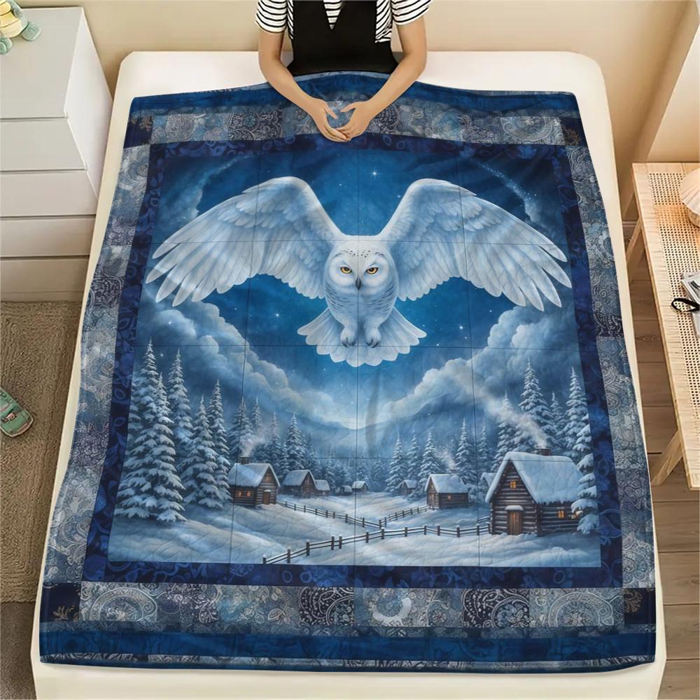 1 ks Flanelová deka s kresleným potiskem, Vysoce kvalitní, Pohodlná pro všechna roční období, Domácí dekorace, Teplo a pohodlí, Perfektní jako vánoční dárek k narozeninám