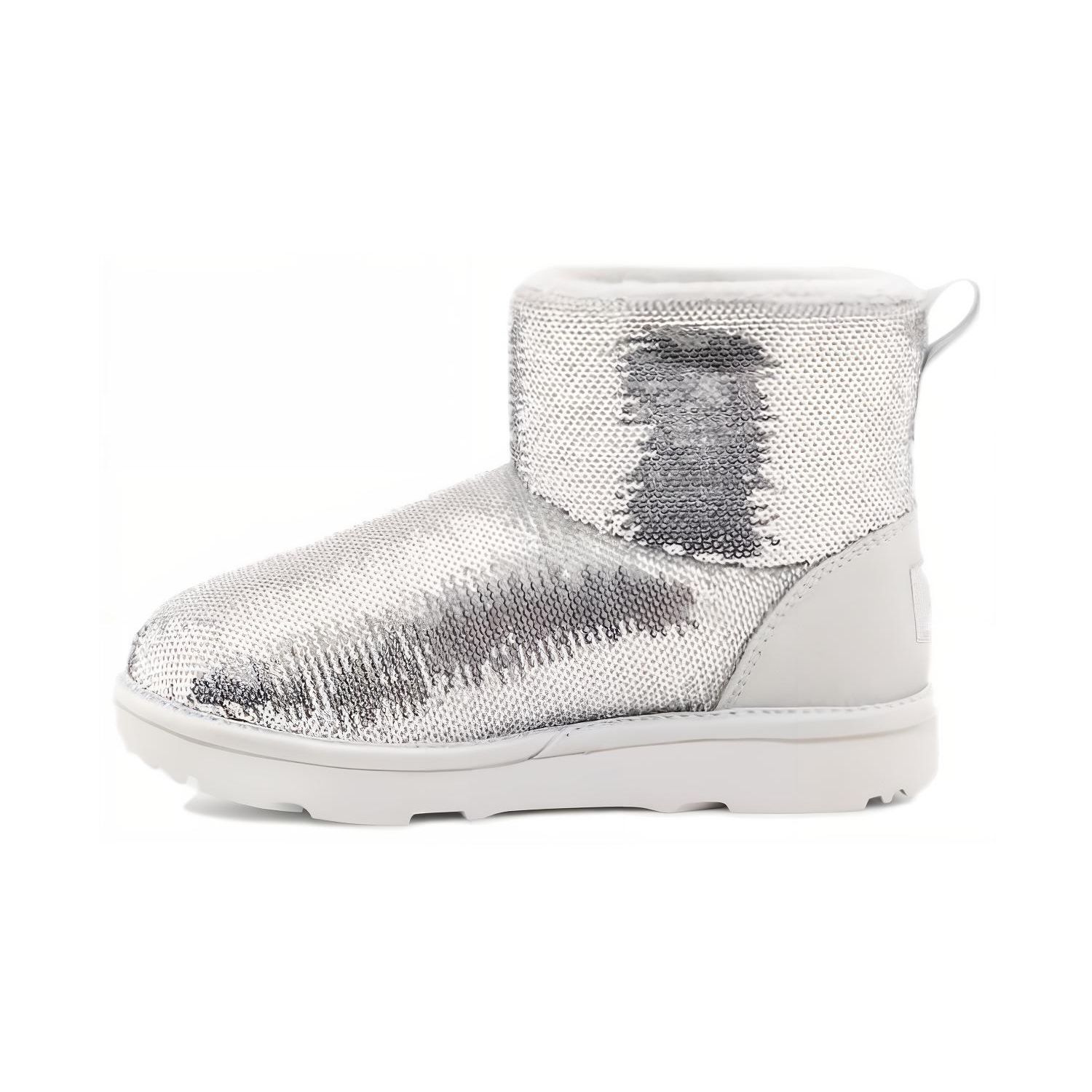 

UGG Classic Mini Sequin Round Toe Slip-On Boots Kids boots Silver 1143708K-SLVR 37