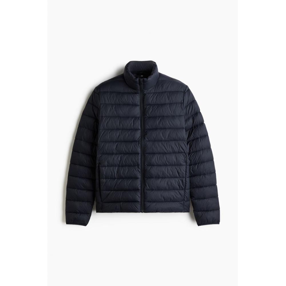 H M ligHtweigHt Puff Jacket sliM Fit Navy Blue