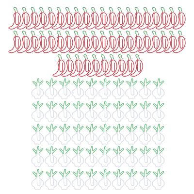 100Pcs Kids Paper Clips Chili Radish Strong Metal Exquisite Color Widely Used Cute Paper Clips for