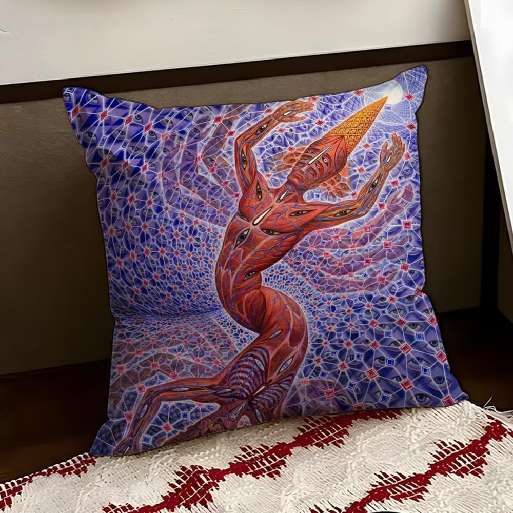 AAlex GreyS Art Cushion Cover Reversible Soft Durable Pillow Cover Home Car MultiScene Use for Daily Comfort