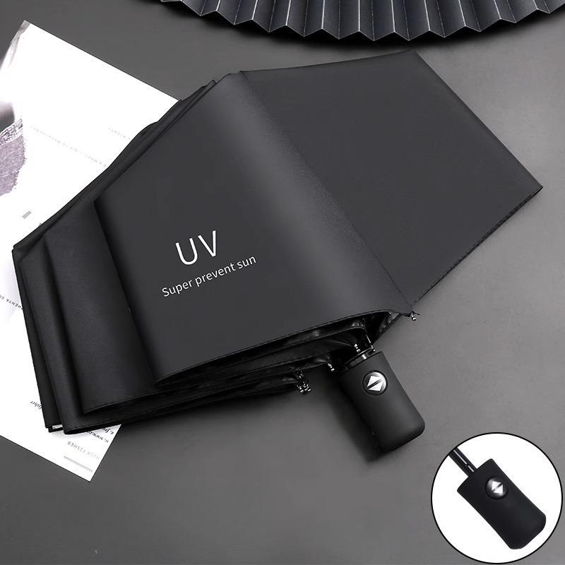 1PC automatic umbrella sunscreen sunshade tri-fold umbrella folding UV vinyl sun umbrella
