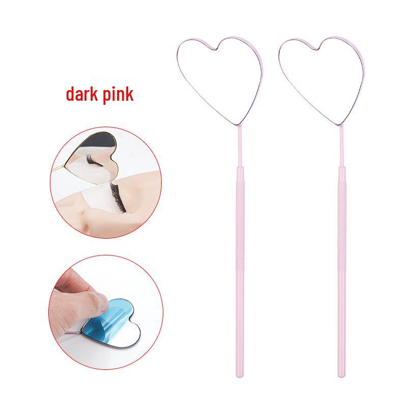 Heart-Shaped Eyelash Inspection Mirror for False Lashes Application