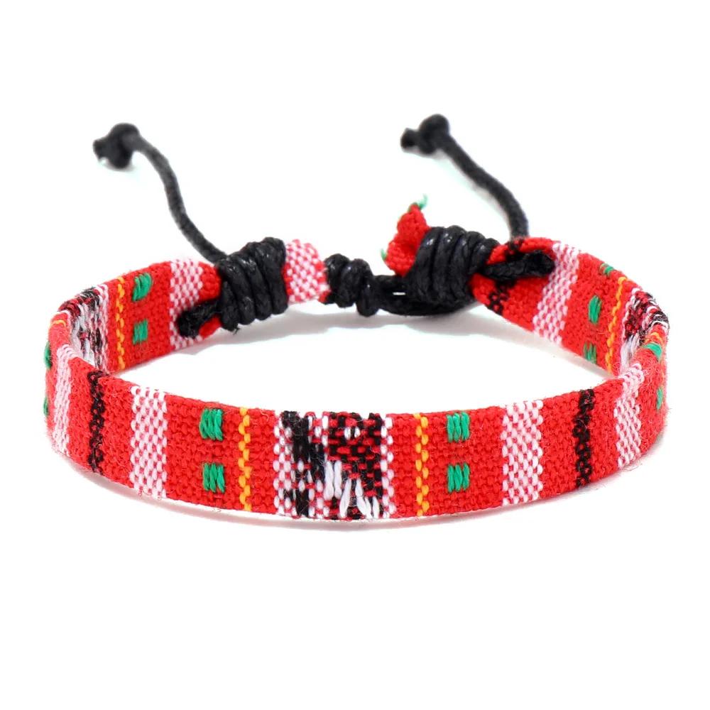 12Pcs/Set Nepal Colorful Bracelet Set For Women Ethnic Fabric Braided Rope Chain Bangle Men Bohemia Summer Jewelry Accessories