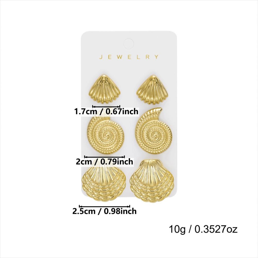 CCB Shell Conch Stud Earrings Set For Women Men Bohemian Fishtail Flower Spiral Starfish Earring Fashion Beach Summer Jewelry