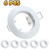 6/10pcs Round Recessed LED Ceiling Downlight Mounting Frame MR16 GU10 Bulb Replaceable Spot Lamp Holder Socket Fitting Fixtures