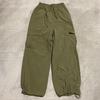 [Wego] Cargo Pants, Nylon, Olive, F Size, All with Elastic Strings, Lined