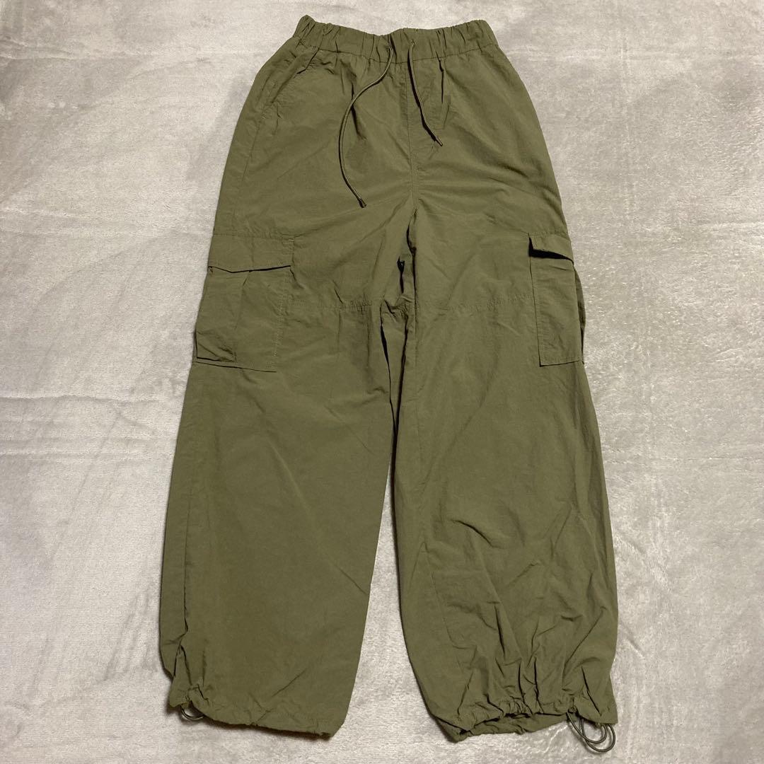 [Wego] Cargo pants, nylon, olive, F size, all with elastic strings, lined