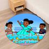 Gracie's Corner Printed Round Rug Carpet Chair Rug Area Rug Entryway Doormats,for Office Chair Living Room Bedroom Kitchen Room.