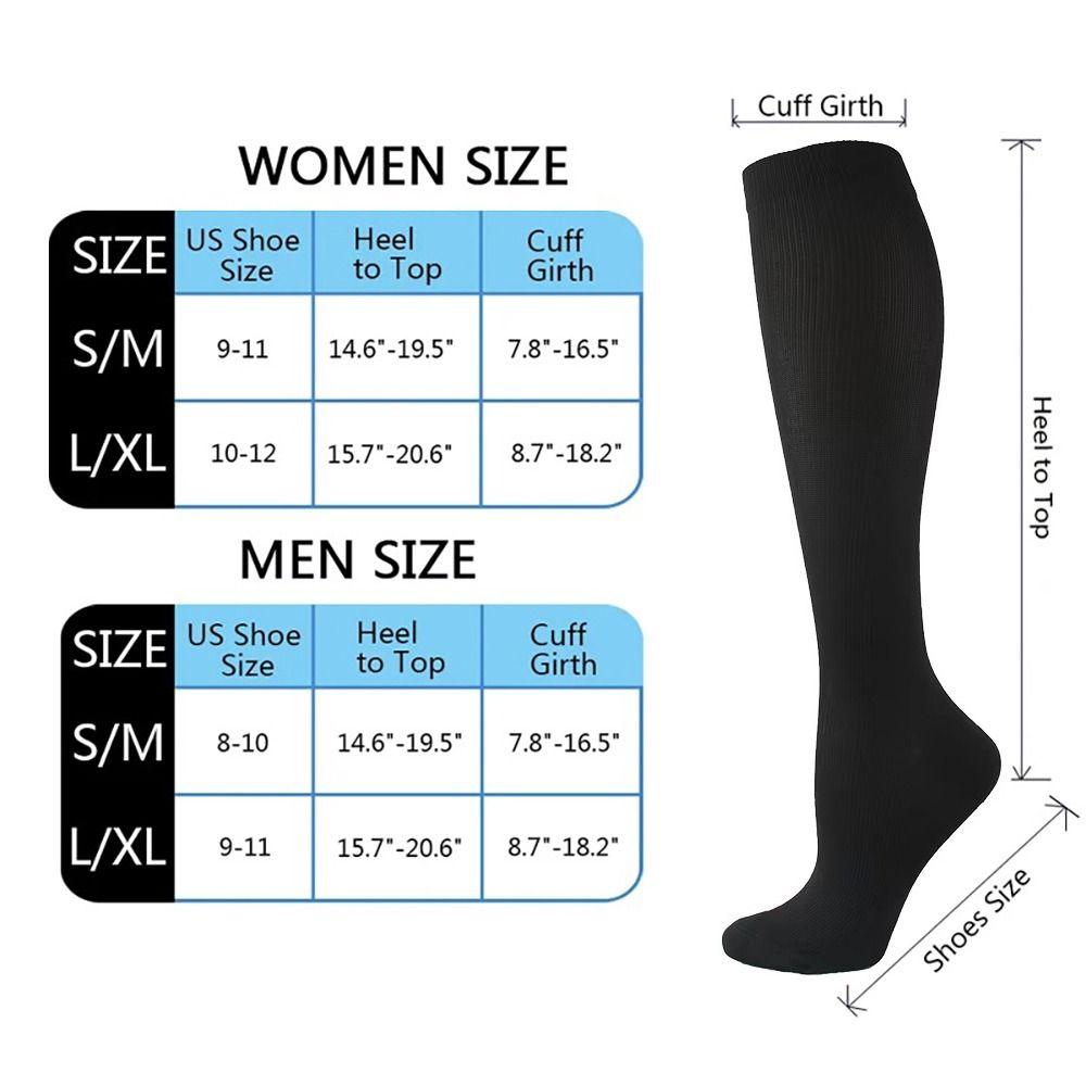Stretchy Compression Socks Solid Color Leg Support Knee Sock Fashion Pain Relief  Women Men