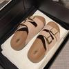 Slippers women's summer outer wear 2025 new thick-soled casual non-slip soft-soled beach one-word sandals retro vacation shoes