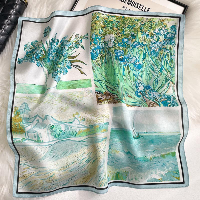 100% Natural Silk Scarf Women Luxury High Quality Headband Square Foulard Female Neckerchief Shawl Wraps Hijab Bandana Scarves